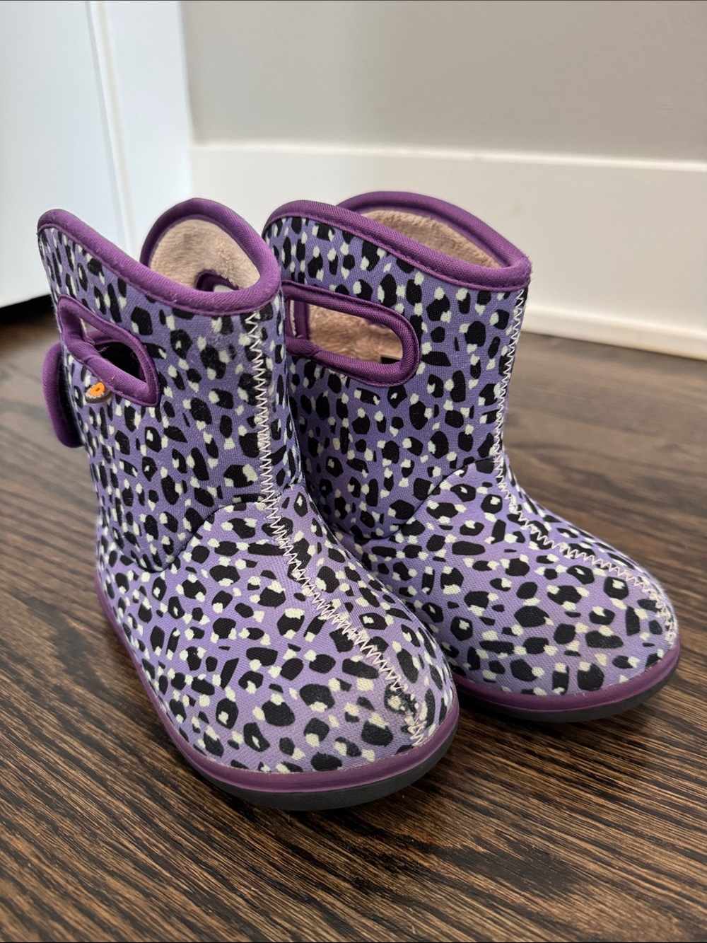 Bogs Baby Bogs II - Pull-On Purple Leopard-Print Winter Boots